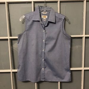 Talbots light denim button down tank